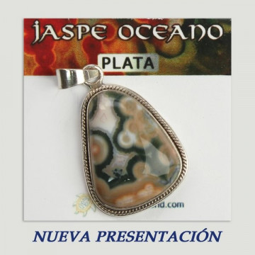 Colgante plata. Jaspe Oceano. De 7 a 12gr. (PRECIO POR GRAMO)