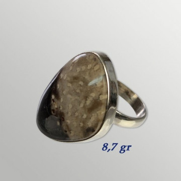 Anillo plata. Palmera fósil. 5 a 12gr. (PRECIO POR GRAMO)