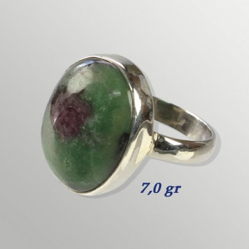 Anillo plata. Cabujón Zoisita Rubí. 5 a 12gr. (PRECIO POR GRAMO)