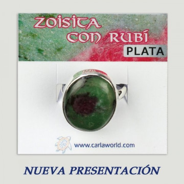 Anillo plata. Cabujón Zoisita Rubí. 5 a 12gr. (PRECIO POR GRAMO)