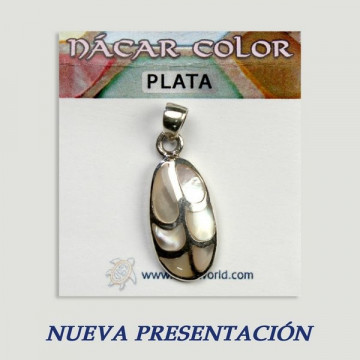 Colgante plata. Nacar. 3 a 7gr. (PRECIO POR GRAMO)