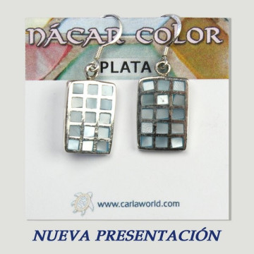 Pendientes plata. Nacar. 6 a 11gr. (PRECIO POR GRAMO)
