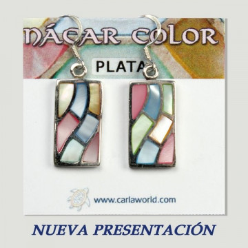 Pendientes plata. Nacar. 6 a 11gr. (PRECIO POR GRAMO)