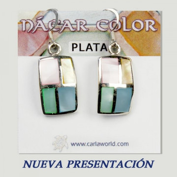 Pendientes plata. Nacar. 6 a 11gr. (PRECIO POR GRAMO)