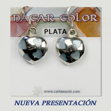 Pendientes plata. Nacar. 6 a 11gr. (PRECIO POR GRAMO)