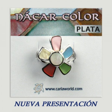 Anillo plata. Nacar. 4 a 10gr. (PRECIO POR GRAMO)