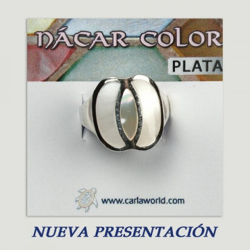 Anillo plata. Nacar. 4 a 10gr. (PRECIO POR GRAMO)