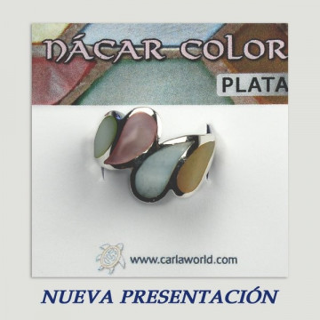 Anillo plata. Nacar. 4 a 10gr. (PRECIO POR GRAMO)