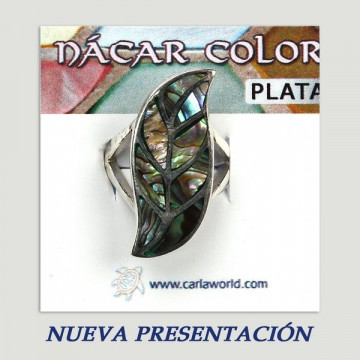 Anillo plata. Nacar. 4 a 10gr. (PRECIO POR GRAMO)