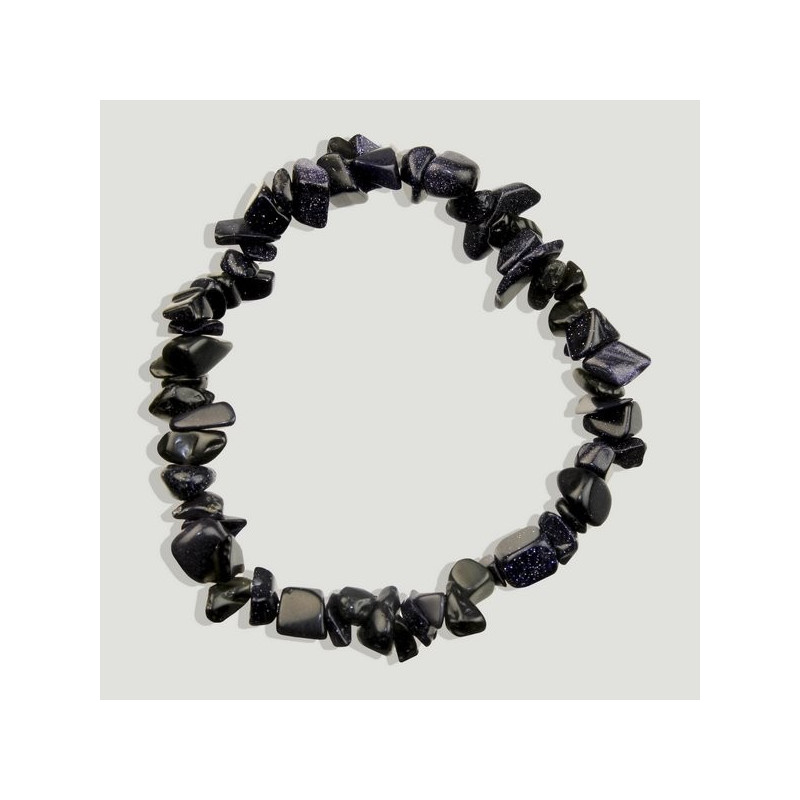 Pulsera chip elástica Aventurina Oro Azul Pulsera chip elástica Aventurina Oro Azul