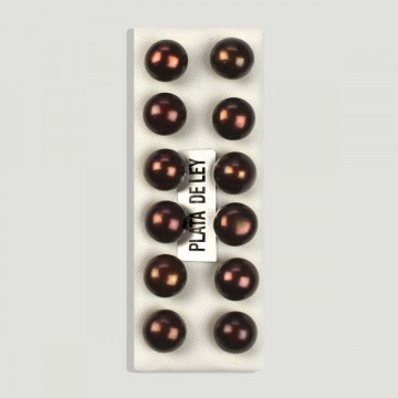 Pendiente perla Chocolate 8-9mm
