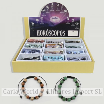 HOROSCOPO. Pulsera macrame con mineral facetado