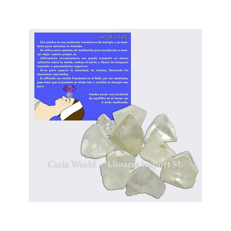 Bolsa Pirámides natural Apofilita (10uds) Bolsa Pirámides natural Apofilita (10uds)