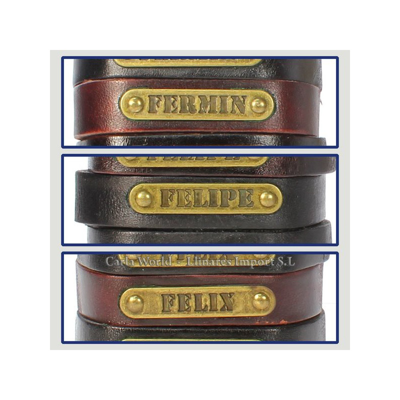 Gancho 20 – Pulsera piel con nombre. Letra F: Fermín, Felipe y Félix Gancho 20 – Pulsera piel con nombre. Letra F: Fermín, Felipe y Félix