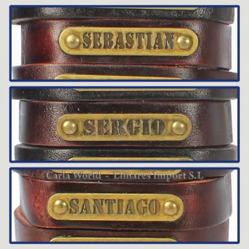 Gancho 54 – Pulsera piel con nombre. Letra S: Sebastián, Sergio y Santiago