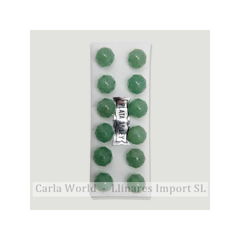AVENTURINA VERDE. Pendientes plata bola facetada 8mm AVENTURINA VERDE. Pendientes plata bola facetada 8mm