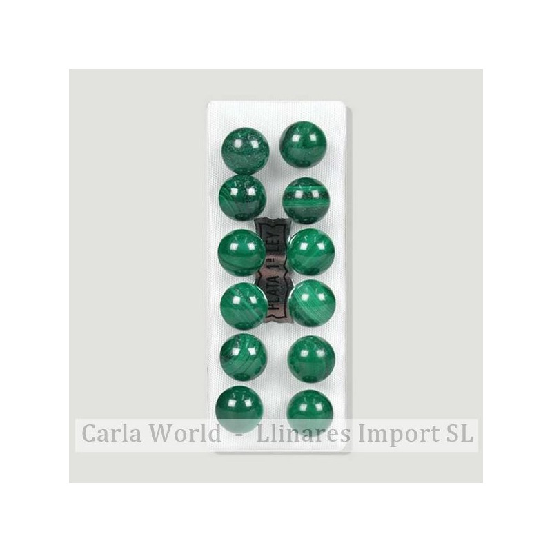 MALAQUITA. Pendientes plata bola 10mm MALAQUITA. Pendientes plata bola 10mm