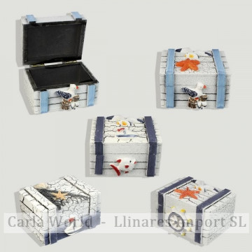 Caja madera náutica 7x4x5,5cm. Modelos surtidos