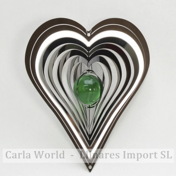 Spinner acero corazón con bola surtida 15cm