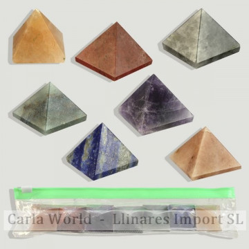 Set 7 pirámides Chakra 2cm aprox