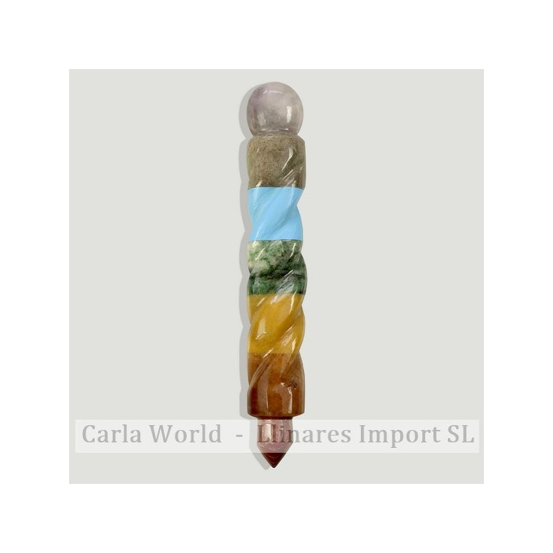 Vara de Poder espiral Chakra 17cm aprox Vara de Poder espiral Chakra 17cm aprox