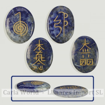 Rodado plano Lapislazuli con signos reiki