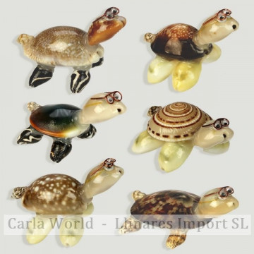 Artesanía conchas tortuga mini 5cm. Modelos surtidos