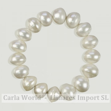 Pulsera perla blanca grande