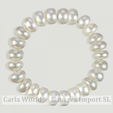 Pulsera perla blanca mediana