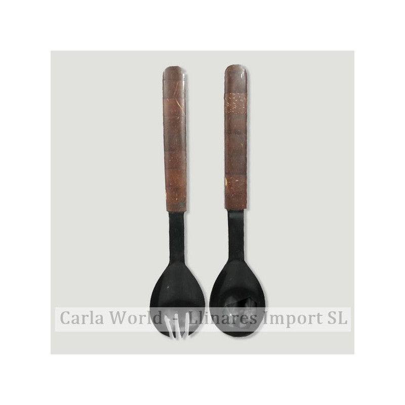 Set 2 cubiertos ensalada madera y hueso. Modelo 02 Set 2 cubiertos ensalada madera y hueso. Modelo 02
