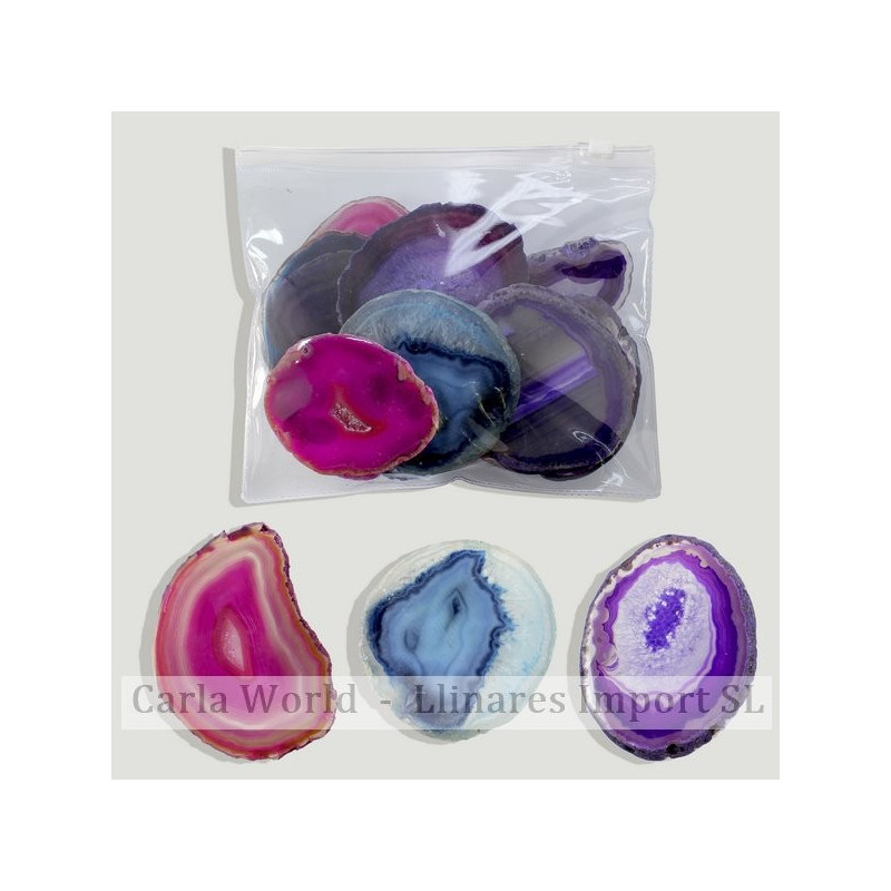 Ágata placa fina AZUL/LILA/ROSA 1 Ágata placa fina AZUL/LILA/ROSA 1
