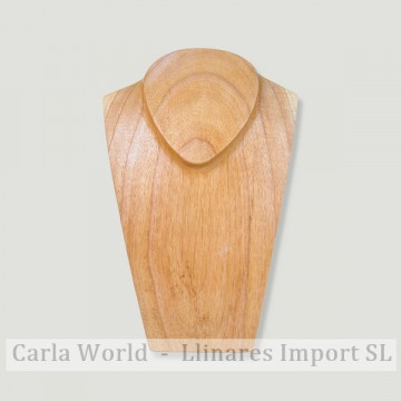 Expositor madera marrón para 1 collar 30cm