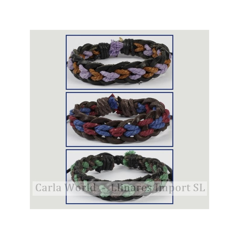 Gancho 04 – Pulsera piel con cordón de nudo corredizo. Colores surtidos. Gancho 04 – Pulsera piel con cordón de nudo corredizo. Colores surtidos.