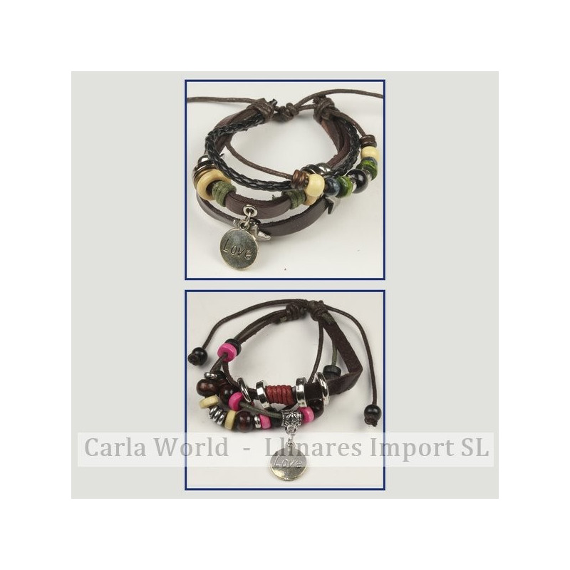 Gancho 67 – Pulsera doble piel con cordón de nudo corredizo. Modelos charms surtidos Gancho 67 – Pulsera doble piel con cordón de nudo corredizo. Modelos charms surtidos