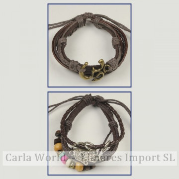 Gancho 69 – Pulsera doble piel con cordón de nudo corredizo. Modelos charms surtidos