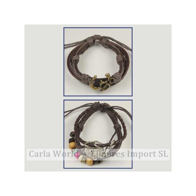 Gancho 69 – Pulsera doble piel con cordón de nudo corredizo. Modelos charms surtidos Gancho 69 – Pulsera doble piel con cordón de nudo corredizo. Modelos charms surtidos