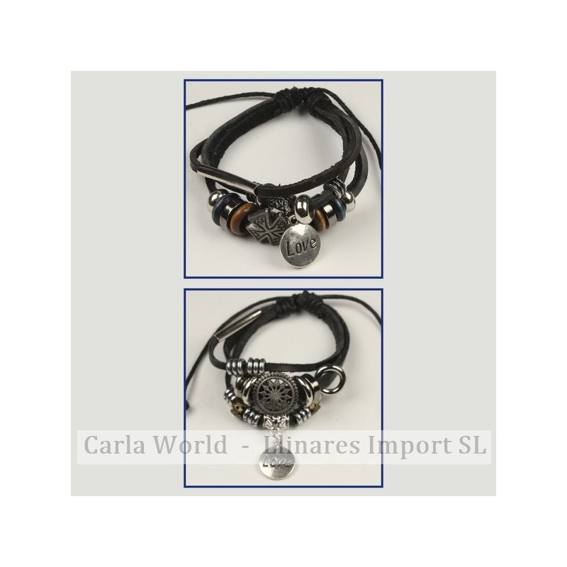 Gancho 71 – Pulsera doble piel con cordón de nudo corredizo. Modelos charms surtidos Gancho 71 – Pulsera doble piel con cordón de nudo corredizo. Modelos charms surtidos