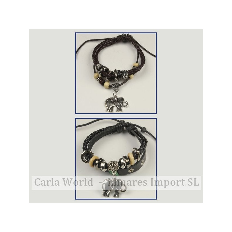 Gancho 73 – Pulsera doble piel con cordón de nudo corredizo. Modelos charms surtidos Gancho 73 – Pulsera doble piel con cordón de nudo corredizo. Modelos charms surtidos