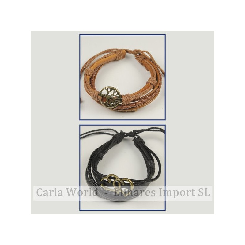 Gancho 75 – Pulsera doble piel con cordón de nudo corredizo. Modelos charms surtidos Gancho 75 – Pulsera doble piel con cordón de nudo corredizo. Modelos charms surtidos