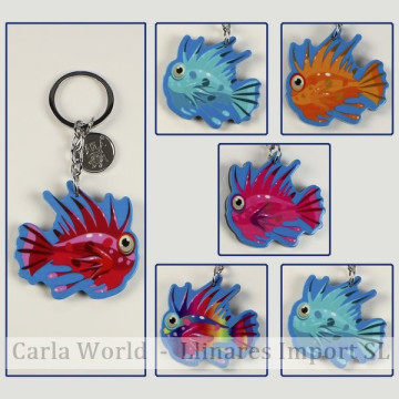 Gancho 07 – Llavero Sea 6 modelo Pez púas. Colores surtidos.