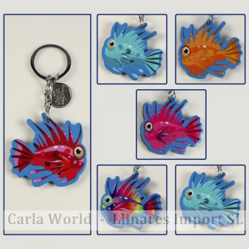 Gancho 07 – Llavero Sea 6 modelo Pez púas. Colores surtidos.