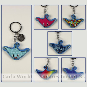 Gancho 15 – Llavero Sea 6 modelo Pez Manta. Colores surtidos.