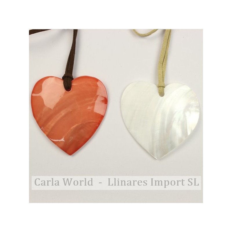 Gancho 20 - Colgante Nácar con cordón. Modelo Corazón. Surtidos Gancho 20 - Colgante Nácar con cordón. Modelo Corazón. Surtidos