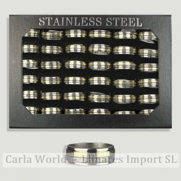Anillos acero antiestrés dorado/negro