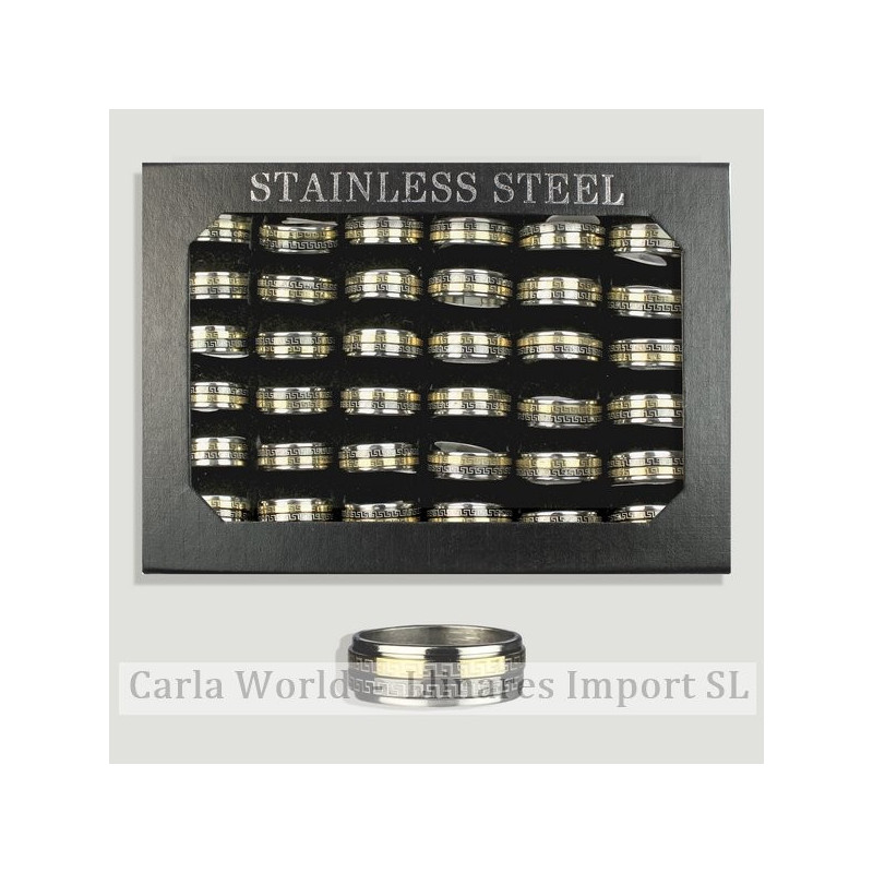 Anillos acero antiestrés dorado/negro Anillos acero antiestrés dorado/negro