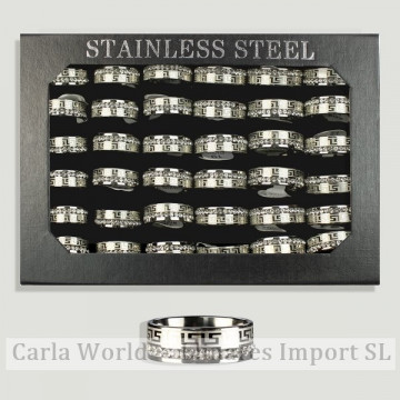 Anillos acero circonita y cenefa