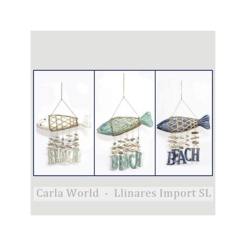 Pez madera. Tronquitos y BEACH 40x36cm. Colores surtidos Pez madera. Tronquitos y BEACH 40x36cm. Colores surtidos