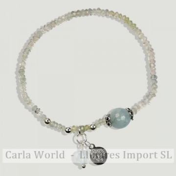 Pulsera BRISA Plata Aguamarina multicolor