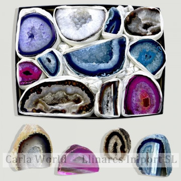 Geoda Ágata base cortada. Colores surtidos (5,5-6kg) 35x27x6cm