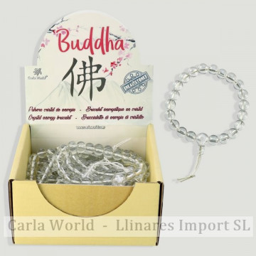 BUDDHA. Pulsera Cuarzo cristal (Mala)